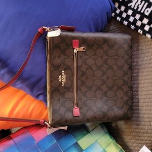 Coach Rowan Sig File Bag/Crossbody-NWT- Brown/Red
